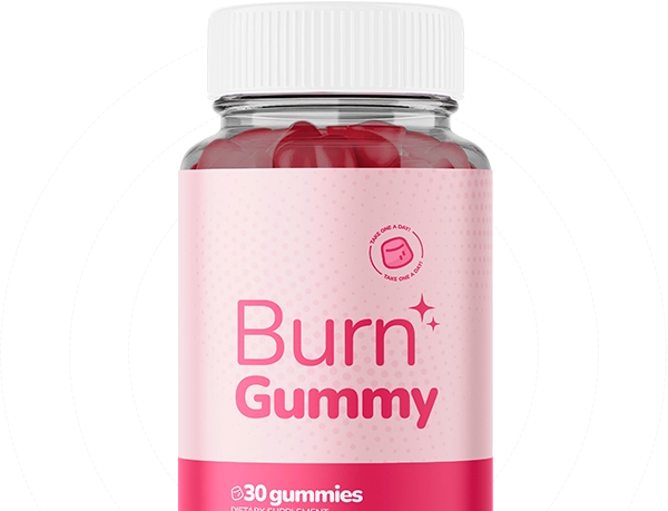 Burn Gummy bottle with dotted background rings